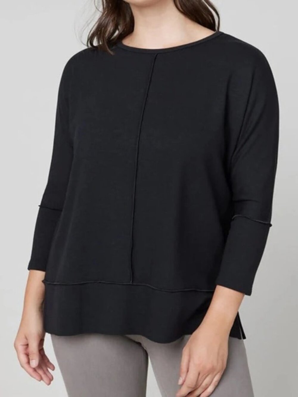 Spanx Women's Black Dolman Round Neck Perfect Line Sweatshirt Size L
